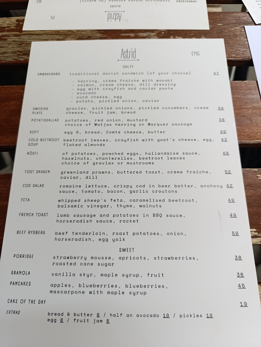 Menu Astrid-9